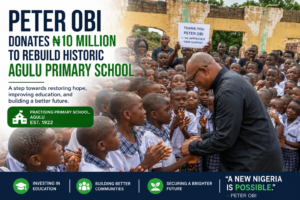 Peter Obi Donates ₦10 Million to Rebuild Historic Agulu Primary School After Fire Incident File 00000000920c71f497c222447bf0f212